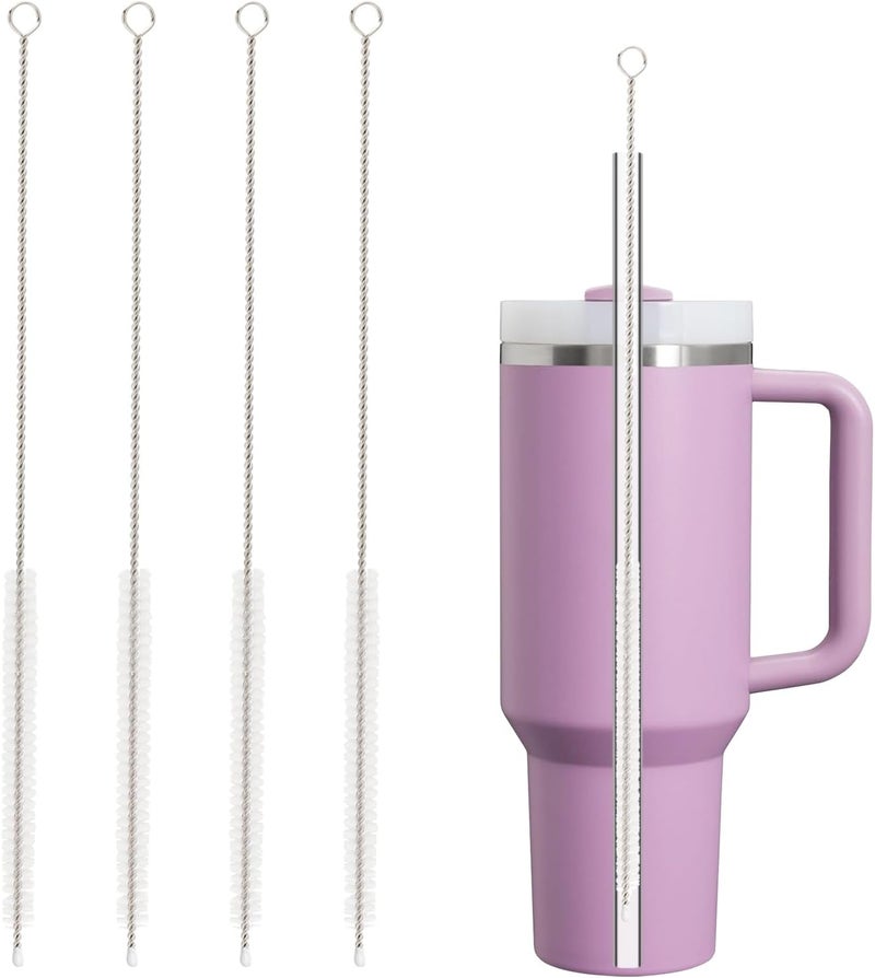 YOUCOX Straw Cleaner Brush for Stanley, 4Pcs Reusable Extra Long Straw Cleaning Brush for 14oz 20oz 30oz 40oz Stanley Mug, Cleaning Brush for All Plastic, Glass, Stainless and Silicone Straws - Image 1